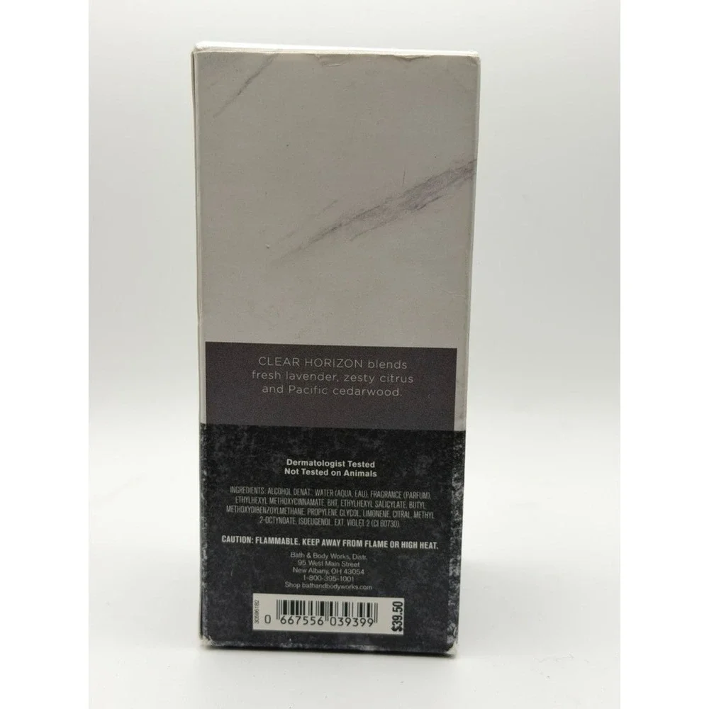 Bath & Body Works Clear Horizon Cologne for Men 3.4 fl oz 100 ml Lavender Citrus